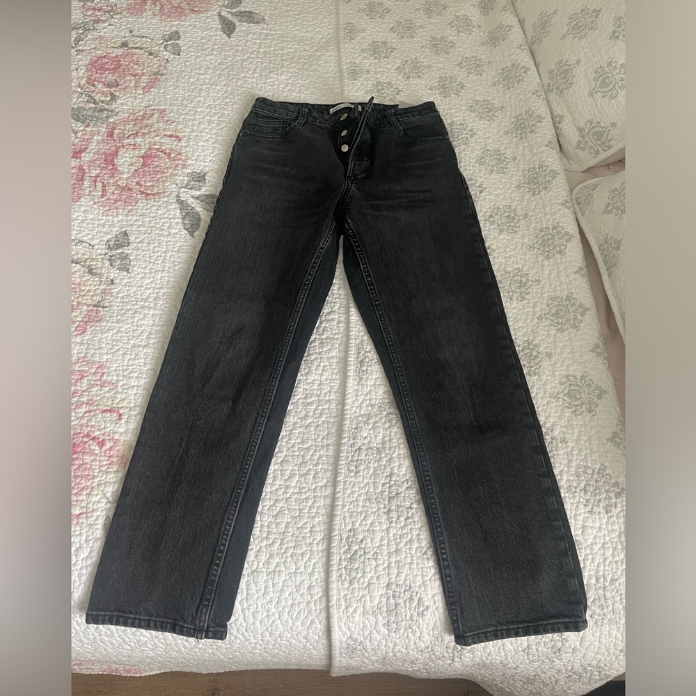 Zara black straight leg jeans, size 6
